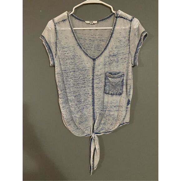 JACK BY BB DAKOTA Blue Tie Cropped Top Size Small - Picture 1 of 4